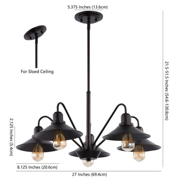 Cade 34.25" Metal Farmhouse Industrial LED Pendant - JONATHAN Y